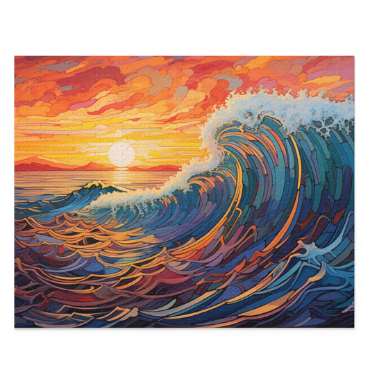 Wonderful Ocean Sunset Polygon Style Puzzle - Jigsaw Puzzle (120, 252, 500-Piece)