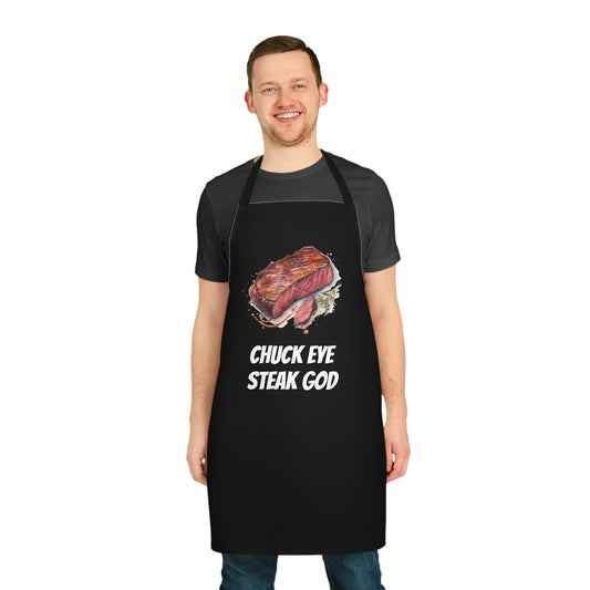 BBQ Lovers / Enthusiasts - "Chuck Eye Steak God" Edition Apron  - Fathers Day Gift / Barbeque Gift - Cotton Apron / Kitchen Accessoire
