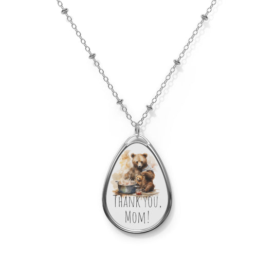 Happy Mother's Day / Mother Love / Mamabear/ Thanky you mom - Exquisite Baby Horse Watercolor Design Oval Necklace - Perfect Gift