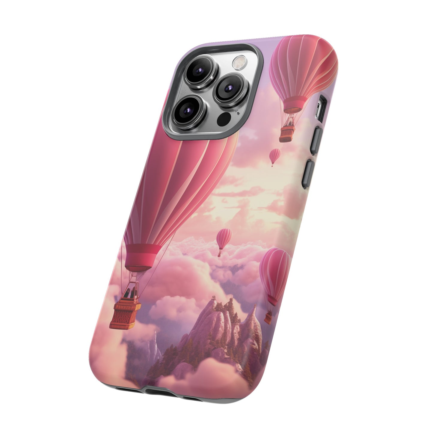 WhisperPrint - Romantic Hot Air Ballons in the Morning Sky Style Phone Case  - Tough Cases for iPhone 15, iPhone 14 and iPhone 13