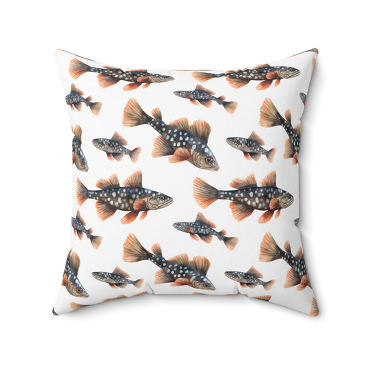 Fishing Enthusiasts Collection - Beautiful "Plecostomus Pleco" Elegant Watercolor Fish Pattern - Spun Polyester Square Pillow - Perfect Gift