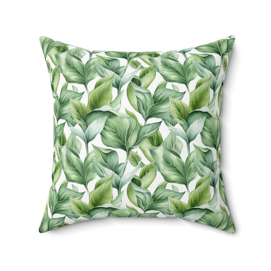 Gardening Lovers Collection - Hosta (Hosta spp.) Herbal Garden Plants Pattern - Spun Polyester Square Pillow - Perfect Gift