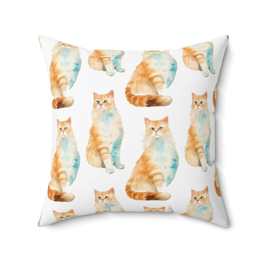 Majestic Scottish Straight Cat Pattern Pillow - Spun Polyester Square Pillow