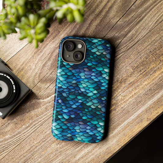 Blue Fishscale / Fish Scale Pattern for Fishers Phone Case / Beautiful Phonecase - Tough Cases for iPhone 15, iPhone 14 and iPhone 13