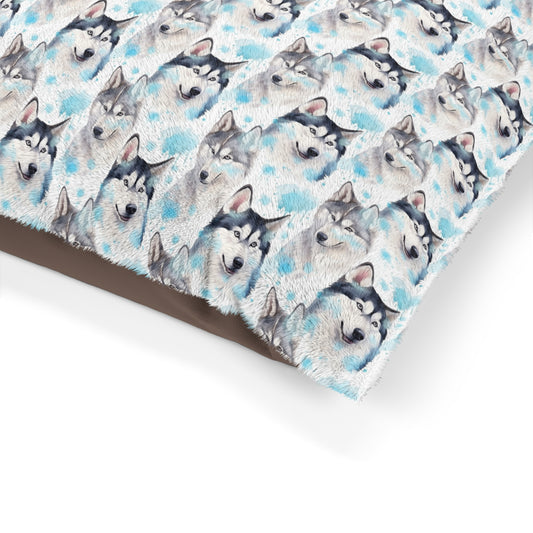 Majestic Husky Dog Pattern Style Pet Bed