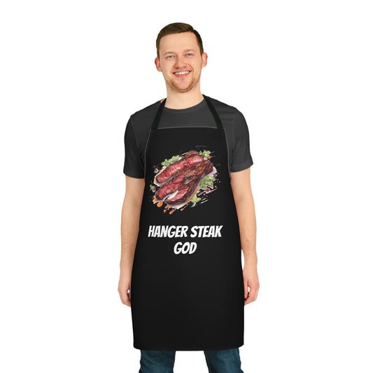 BBQ Lovers / Enthusiasts - "Hanger Steak God" Edition Apron  - Fathers Day Gift / Barbeque Gift - Cotton Apron / Kitchen Accessoire