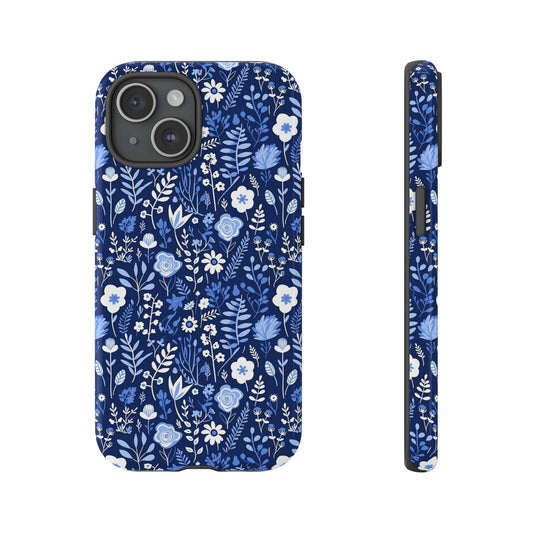 Cooling Blue Floral Summer Pattern Phone Case / Phonecase - Tough Cases for iPhone 15, iPhone 14 and iPhone 13
