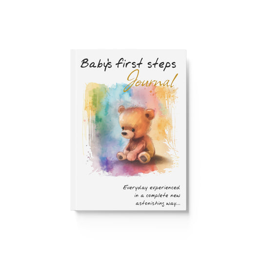 Baby Journal / Baby Notebook / Baby's first steps - Hard Backed Journal - Teddy Bear