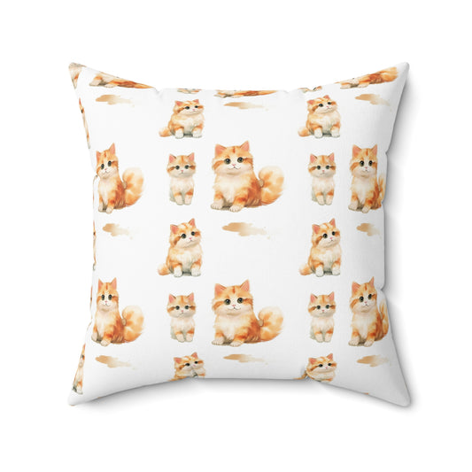 Majestic Munchkin Cat Pattern Pillow - Spun Polyester Square Pillow