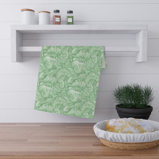 WhisperPrint - Refreshing Grass Green Pattern Cotton Twill Kitchen Towel - Perfect Gift for Hobby Chef / Cozy Home