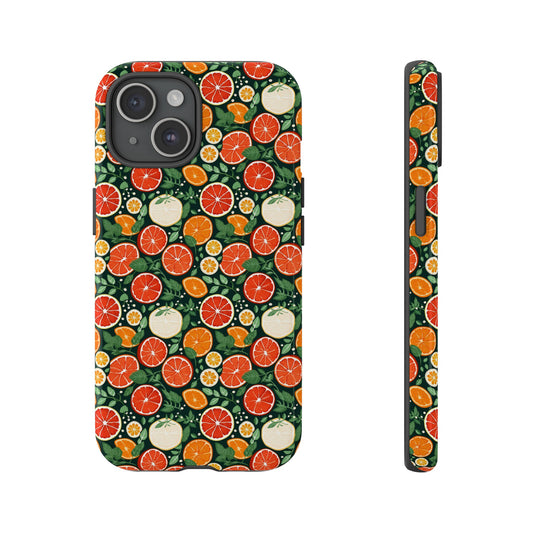 Fresh Orange and Citrus Pattern Phone Case / Beautiful Phonecase - Tough Cases for iPhone 15, iPhone 14 and iPhone 13