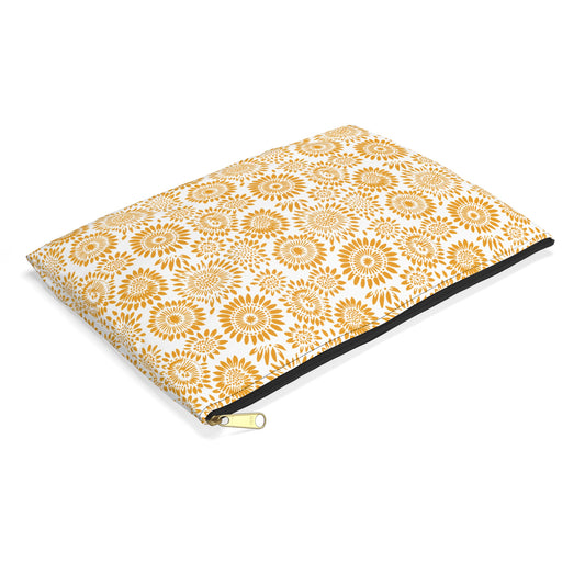 Mustard Yellow Summer Marrakech Sun Block Print Pattern Accessory Pouch
