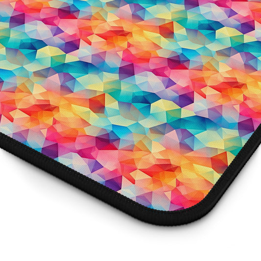 Colorful Polygon Pattern Desk Mat
