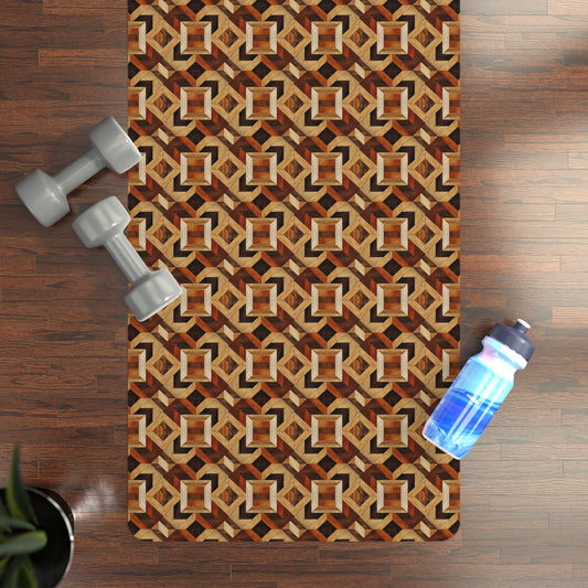 Wood Tile Pattern Rubber Yoga Mat