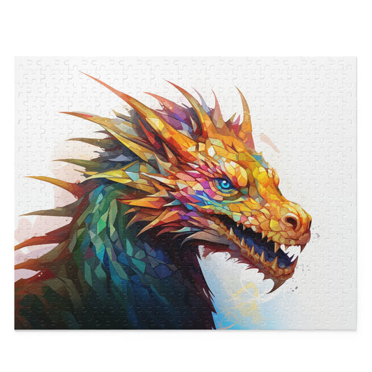 Epic Colorful Polygon Style Dragon Puzzle - Jigsaw Puzzle (120, 252, 500-Piece)