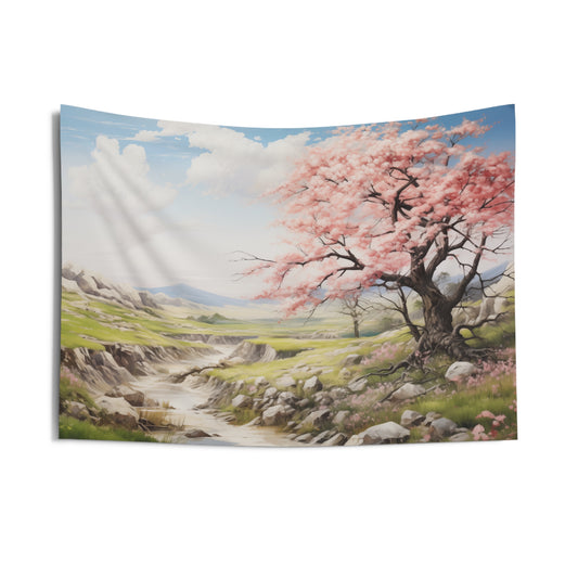 Calming Cherry Blossom Tree Tapestry - Indoor Wall Tapestries