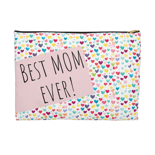 Colorful Hearts  Pattern Pouch - Happy Mother's Day-Edition "Best Mom Ever" /  Mother Love - Perfect Mothers Day Gift