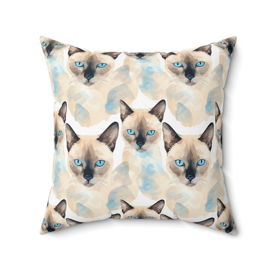 Majestic Tonkinese Cat Pattern Pillow - Spun Polyester Square Pillow