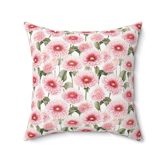 Gardening Lovers Collection - Daisy (Bellis perennis) Herbal Garden Plants Pattern - Spun Polyester Square Pillow - Perfect Gift