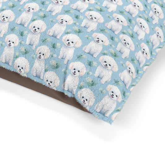 Majestic Bochon Frise Dog Pattern Style Pet Bed